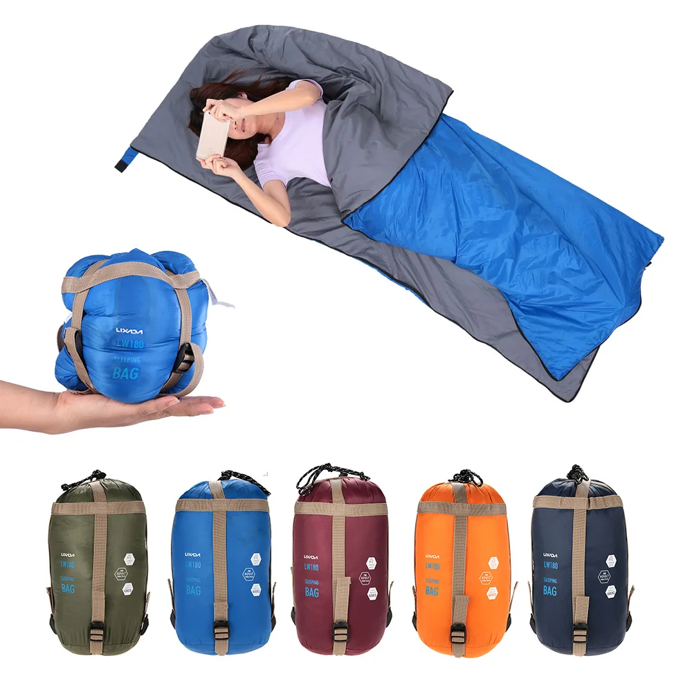 LIXADA Outdoor Envelope Sleeping Bag 190*75cm Camping Travel Hiking Fleabag 680g Ultra-light Portable Sleeping Bag Travel Bag