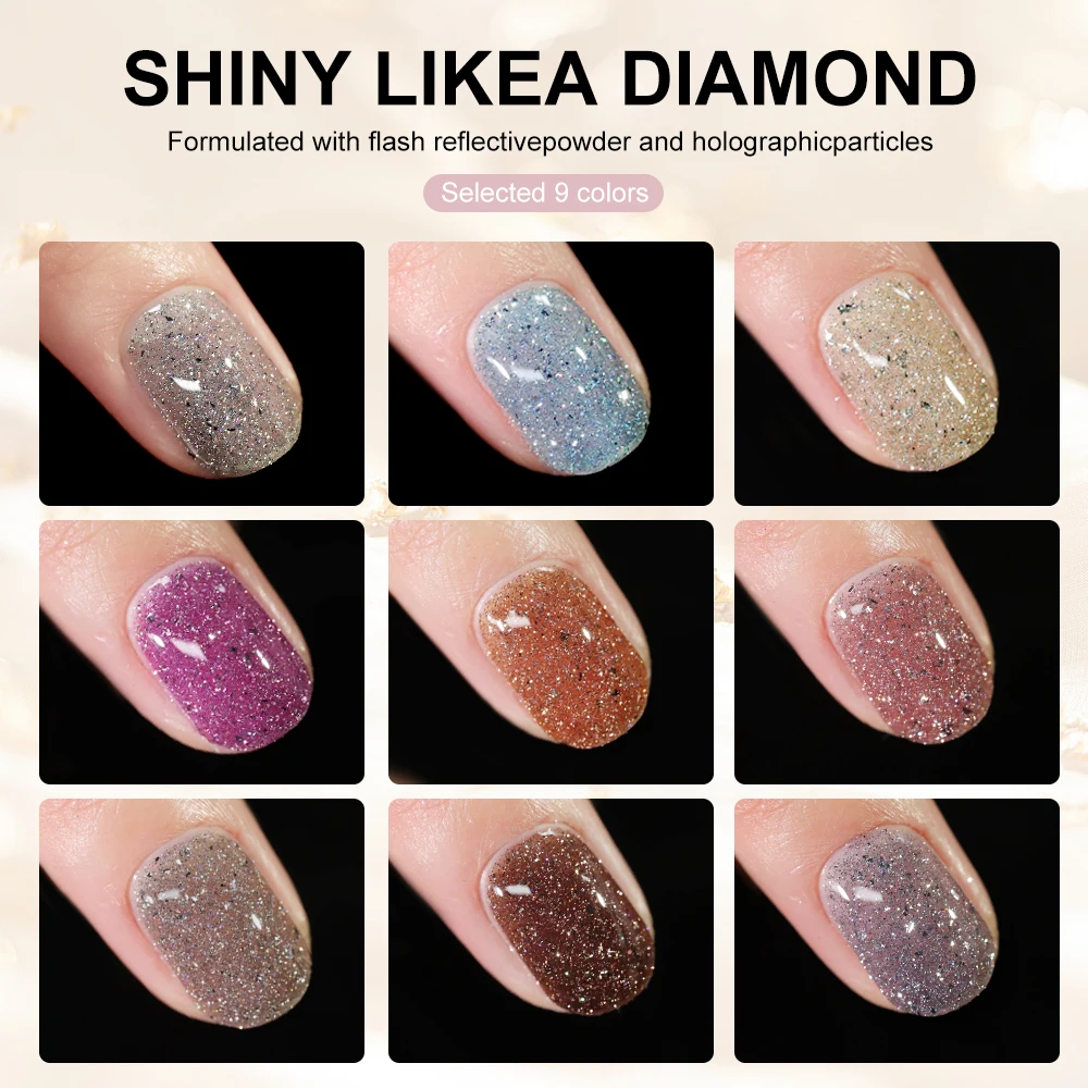 LIMEGIRL Glitter Color Gel Nail Polish 9 PCS Agile Starlight Gel Nail Polish Summer Xingchen Art DIY Manicure Gift for Art Women