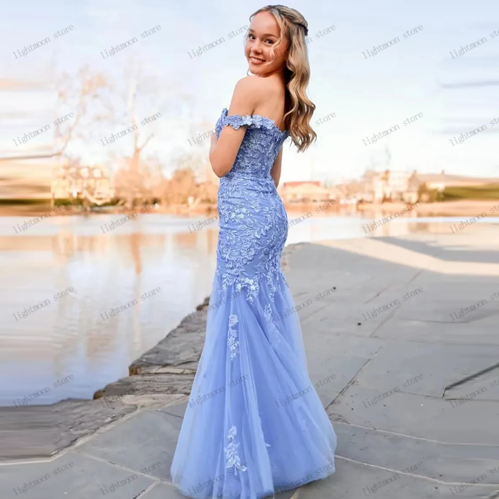 فساتين سهرة رائعة فستان رائع للحفلات الراقصة مزين بالدانتيل قبالة الكتف رداء ساحر من فيستدوس دي غالا مخصص 2026 #2