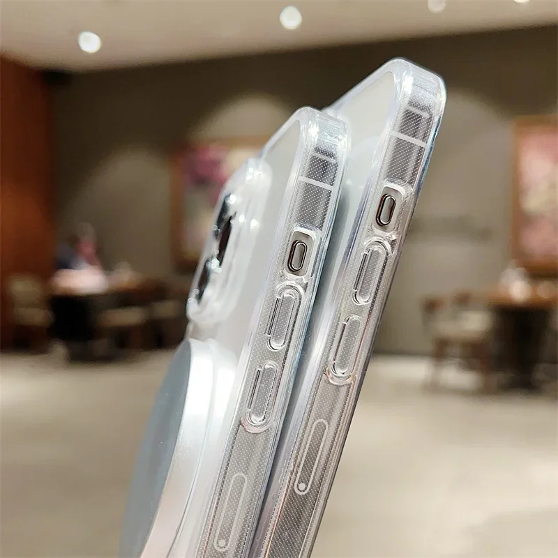 Transparent Magnetic For Magsafe Wireless Charge Phone Case For iPhone 15 14 13 12 Mini 11 Pro Max 7 8 Plus X XR XS SE 2 3 Cover
