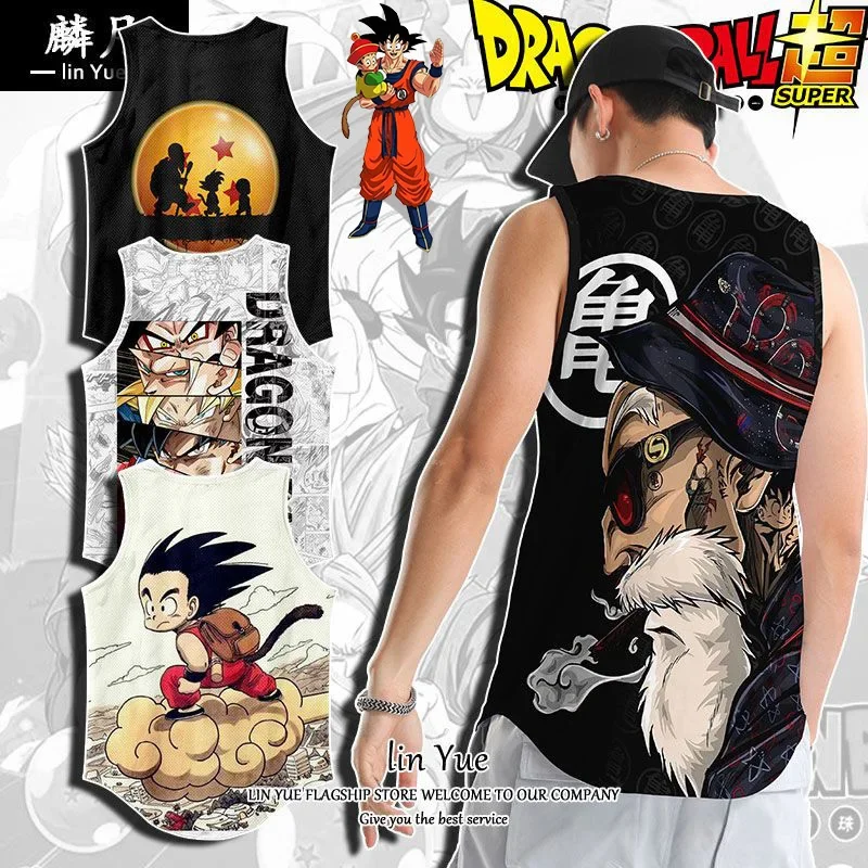 

Dragon Ball Goku Man T-shirt Short Sleeve Printed Creative Fashion Tshirt Tops Sports Running Tees Teenager Sleeveless Clothes