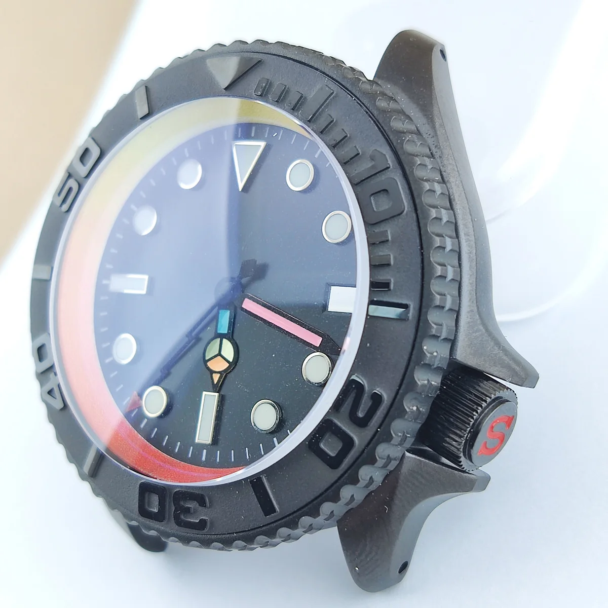 custom logo watch black NH35 Case 41mm Sapphire Glass Watch Skx007 case nh36 case nh35 diving Watch case nh36 Movement nh35 dial