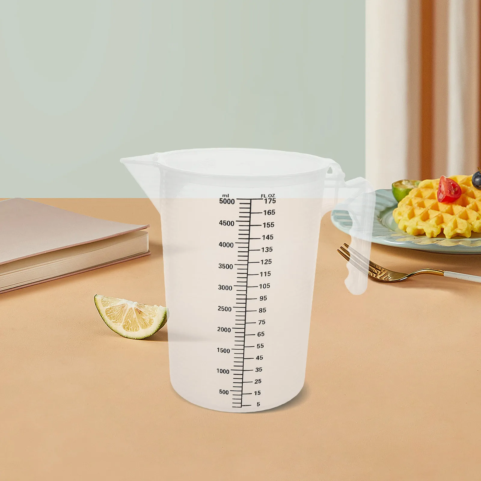 

5L Measuring Cup Food Grade Clear Plastic Graduated Cylinder Liquid Measurement Precise Scale Mixing Cup Kitchen Beverage