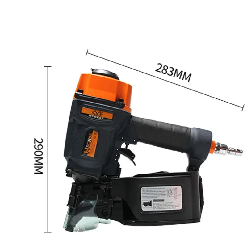 HPCN55 Small Pneumatic Coil Nail Gun Portable One Machine Multi-Purpose Guard Board Wooden Box Pallet Nail Gun Nailing Machine