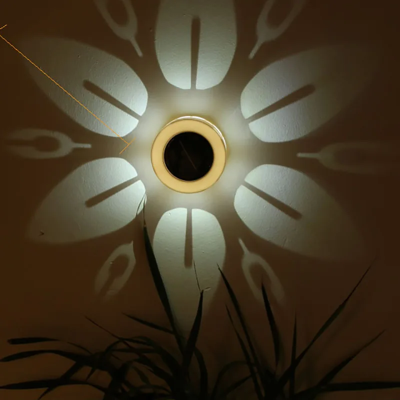 Creative Desktop Wall Decoration Landscape Pattern Light and Shadow Wall Lamp Solar Outdoor Courtyard Villa B&B Garden Lawn Lamp