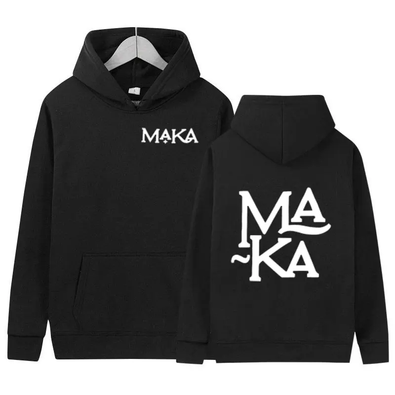 

Rapper Maka Aura Tour Graphics 2025 Album hoodie Men Women Retro Oversized pullover Sweatshirts Hip Hop Fleece Long sleeve hoody