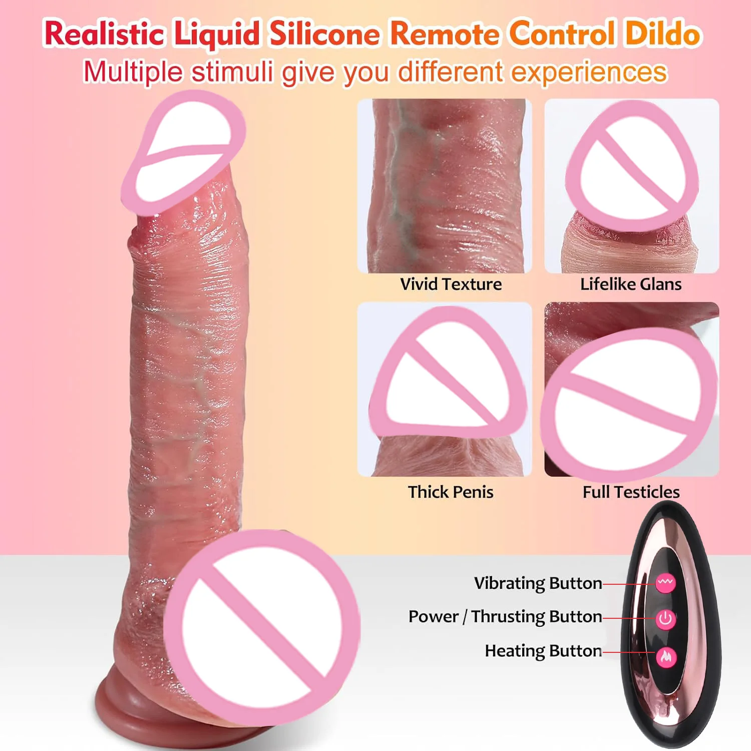 Vibrating Realistic Penis Thrusting Dildo Vibrator for Anus Vagina Stimulation Remote Control Big Fake Dick Sex Toys For Women