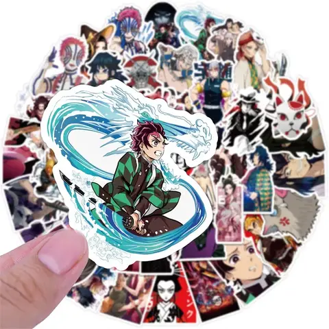 50PCS Anime Demon Slayer Cartoon New Graffiti Creative Sticker Guitar Computer Waterproof Sticker