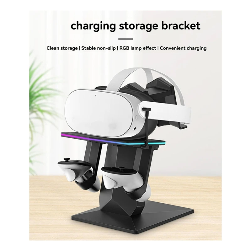 For Meta Quest 3/ Quest 3S Charging Station VR Headset Display Stand And Charging Dock Desktop Stable VR Accessory