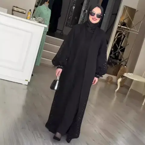 Eid 무슬림 여성 원피스 모로코 오픈 아바야 카프탄, 두바이 베스티도스, 라마단, 자랄라비야 아바야스 드레스, 사우디 아라비아 롱 로브
