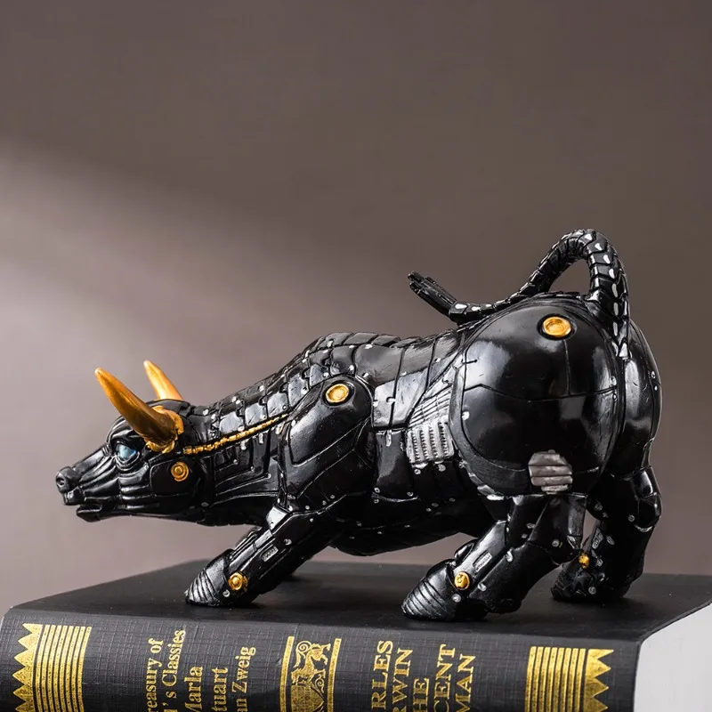 1Pcs Vilead 20cm Miami Bitcoin Bull Model Statue Robot Sculpture Office Desk Home Decoration Coin Badge Wall Street OX Bitcoin