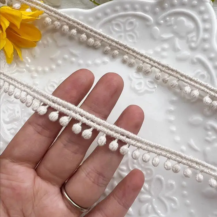 3 метра бахрома бежевая хлопковая кружевная аппликация сетчатая отделка для пришивания гипюровой ткани свадебные принадлежности украшение дома 1 см