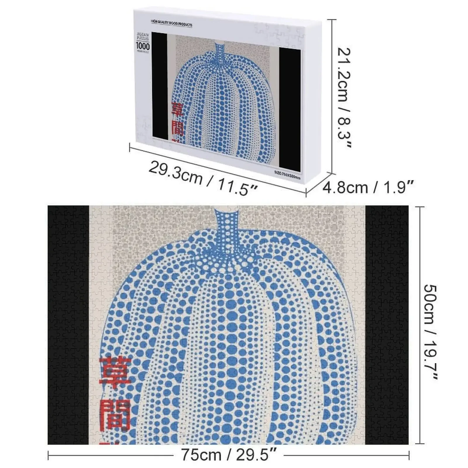 Yayoi Kusama - Abstract Blue Pumpkin Jigsaw Puzzle Jigsaw Custom Custom Name Child Toy Custom Gifts Puzzle