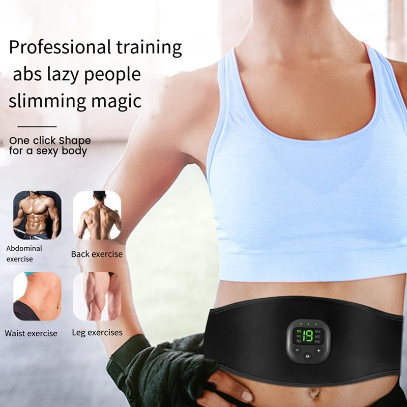 EMS Electric ABS Abdominal Belt Smart Body Massager Lazy Muscle Training Fitness Massage Belts Equipment Cloth For Home Gym