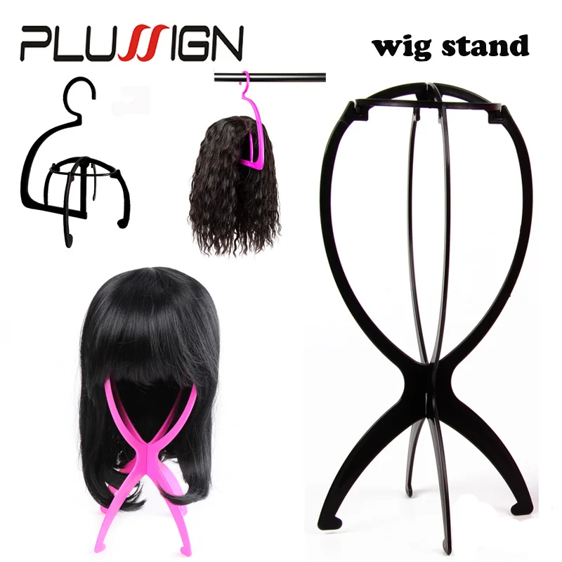 Plastic Wig Stand For Display Wigs Hats Hanger Wig Holders Portable Folding Hair Stand Support Hanging Wig Dryer Display Stand