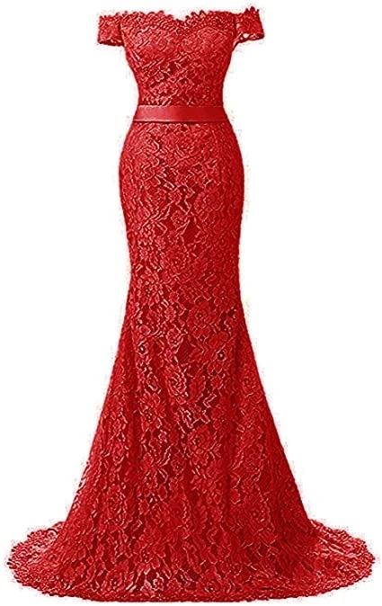 ANGELSBRIDEP abiti da sera a sirena in pizzo con spalle scoperte abiti formali de festa Sweetheart bridmaid Dress corsetto Plus Size