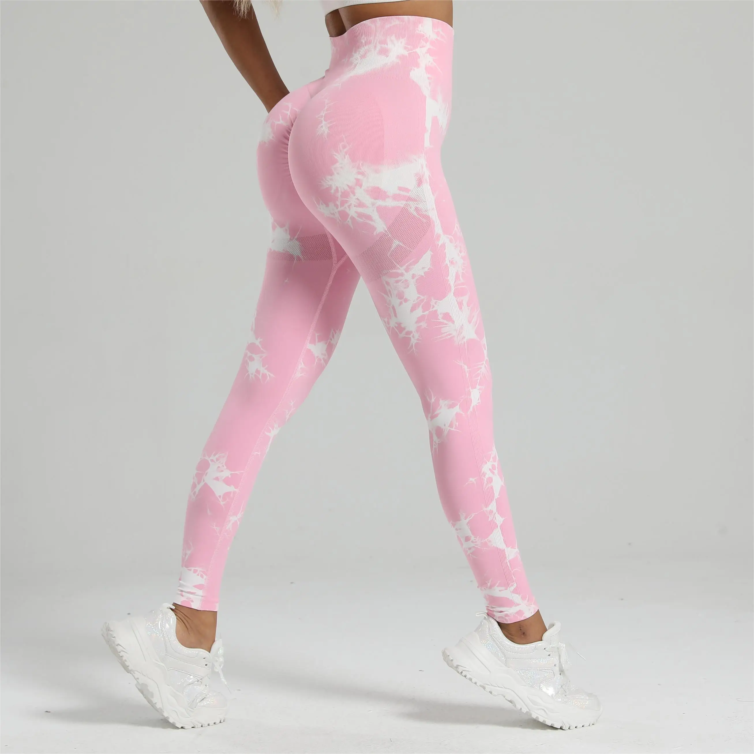 Frauen Tiedye Gym Leggings Nahtlose Mujer Push-Up Nahtlose Hosen Scrunch Sport Fitness Hohe Taille Workout Yoga Leggins Drop Schiff – Detail 11