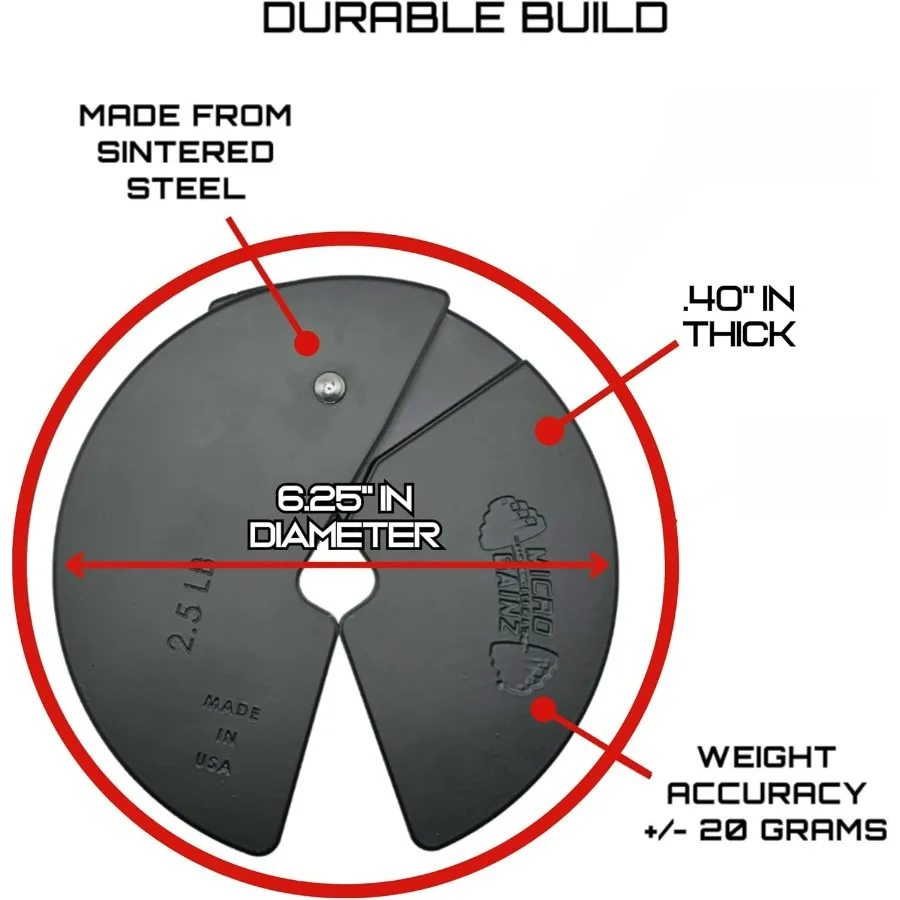 لوحة وزن Micro Gainz Dumbbell كسور 2.5 رطل مثالية للتحميل الصغير في تدريب القوة وتمارين المقاومة 2 فطيرة #4