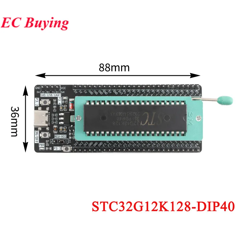 Płytka rozwojowa STC8H8K64U STC32G12K128 LQFP64 DIP40 8051 Mikrokontroler Rdzeń Nauka Programowanie Moduł USB Download Burning Simulation — zdjęcie produktu 4
