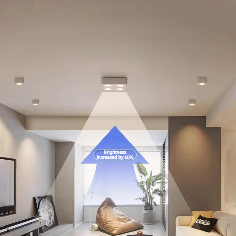 Aluminium LED Spotlights Full Spectrum Eye Protection LED Downlight Living Room Study Bedroom Light High Color Rendering Lights