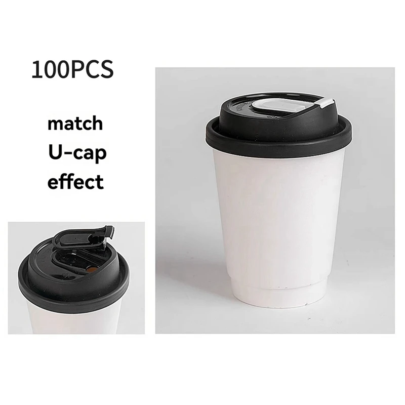 ABMR-Double-Layer Disposable Coffee Cups With Lids, Insulated Paper Cups For Hot Beverages, Perfect For Takeaway & Catering