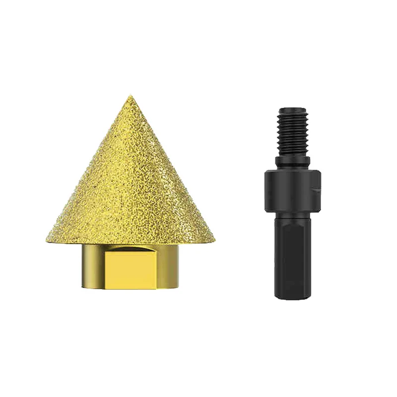 Vacuum Brazed Diamond Chamfer Tool for M10 Thread Compatible with Angle Grinders for Stone For Tile Hole Enlargement