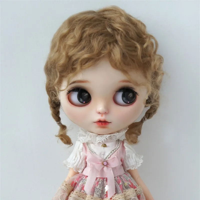 Fjusuns  JD644 9-10inch 10-11inch Messy Baby Curly Mini Twintail Mohair BJD Wigs QBaby Pullip Blythes& 18\