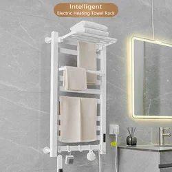 Sèche-serviettes électrique blanc sans ongles, rail de serviette métropolitain, écran intelligent T1 HOgrill, serviettes religieuses, sèche-serviettes de bain Réchauffeurs de réchauffeur de support de serviette