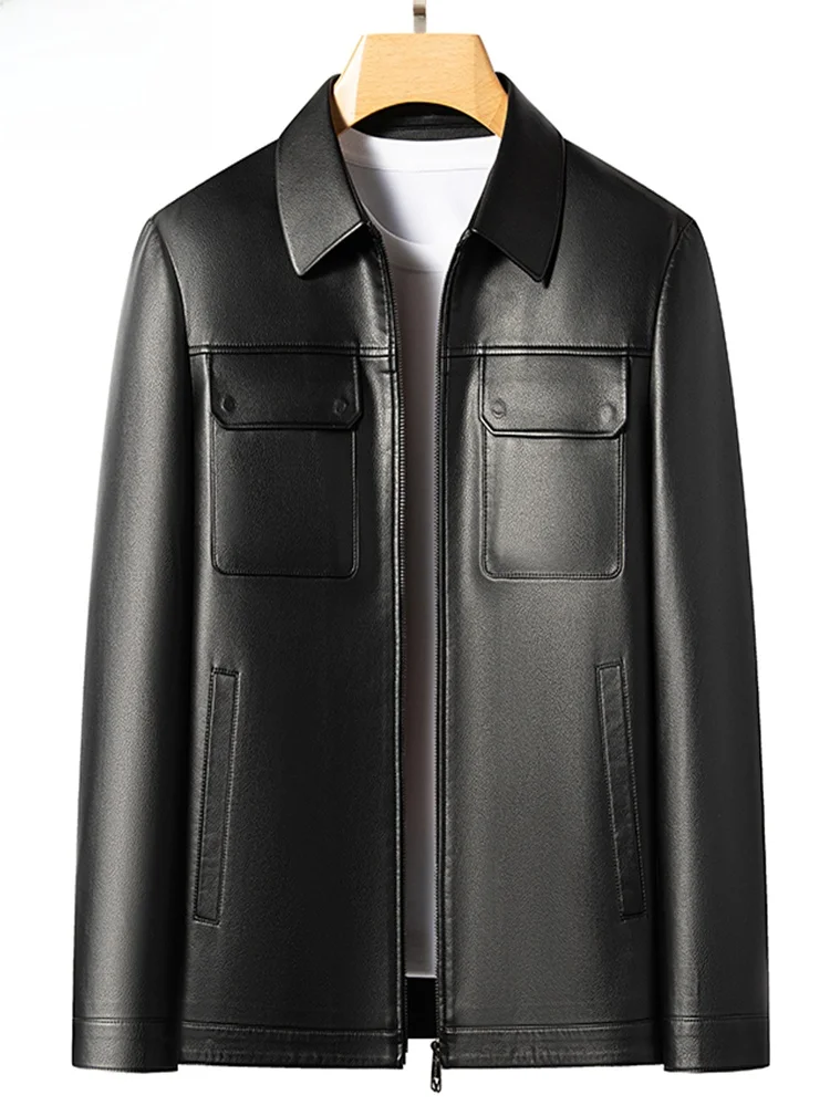 

Высококачественная мужская кожаная куртка с коротким воротником, деловой повседневный стиль, из натуральной кожи, для осенне-зимнего сезона, бренд TUCANO