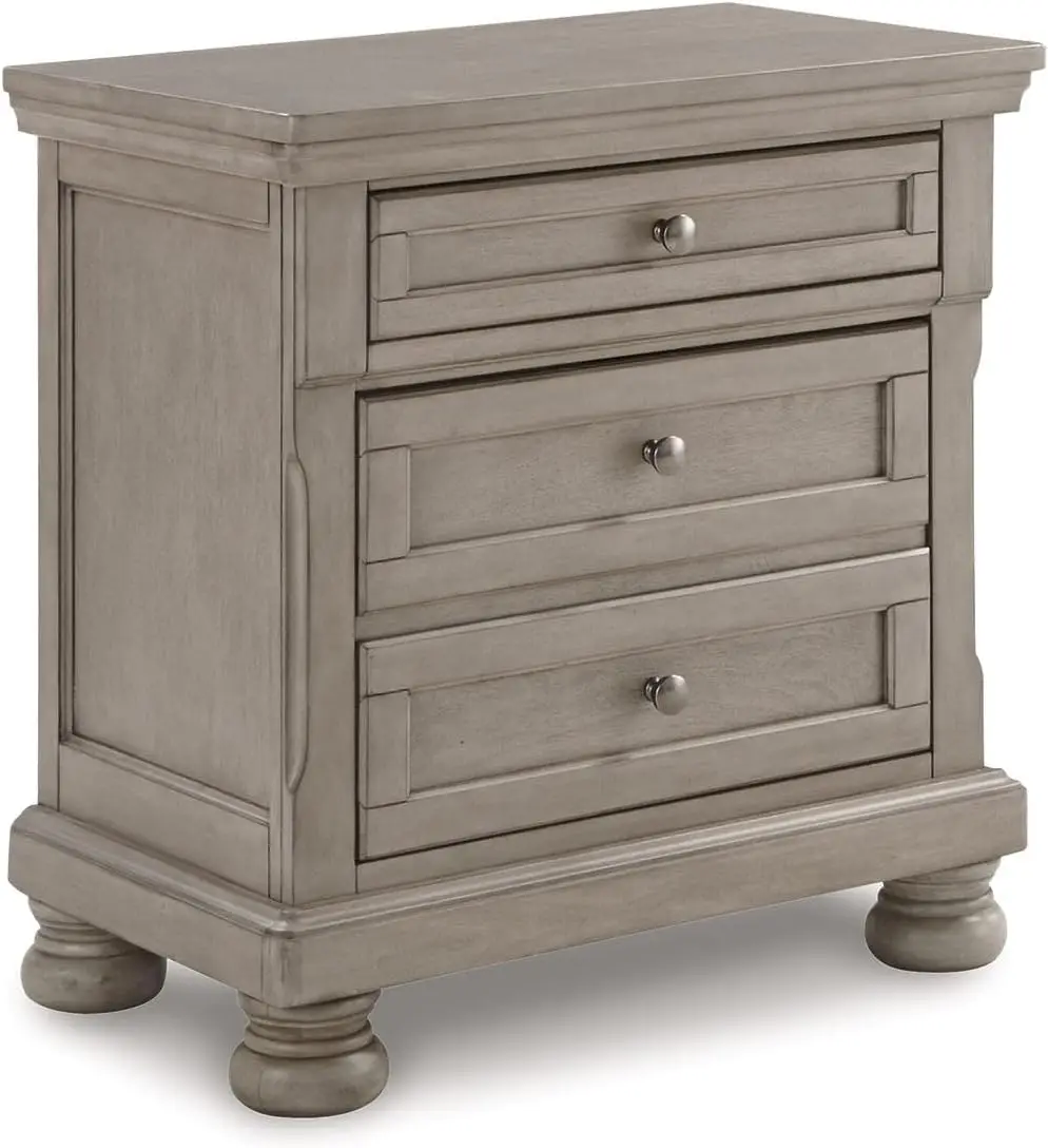 

XCYSignature Design by Ashley Lettner Modern Traditional 2 Drawer Nightstand, Light Gray