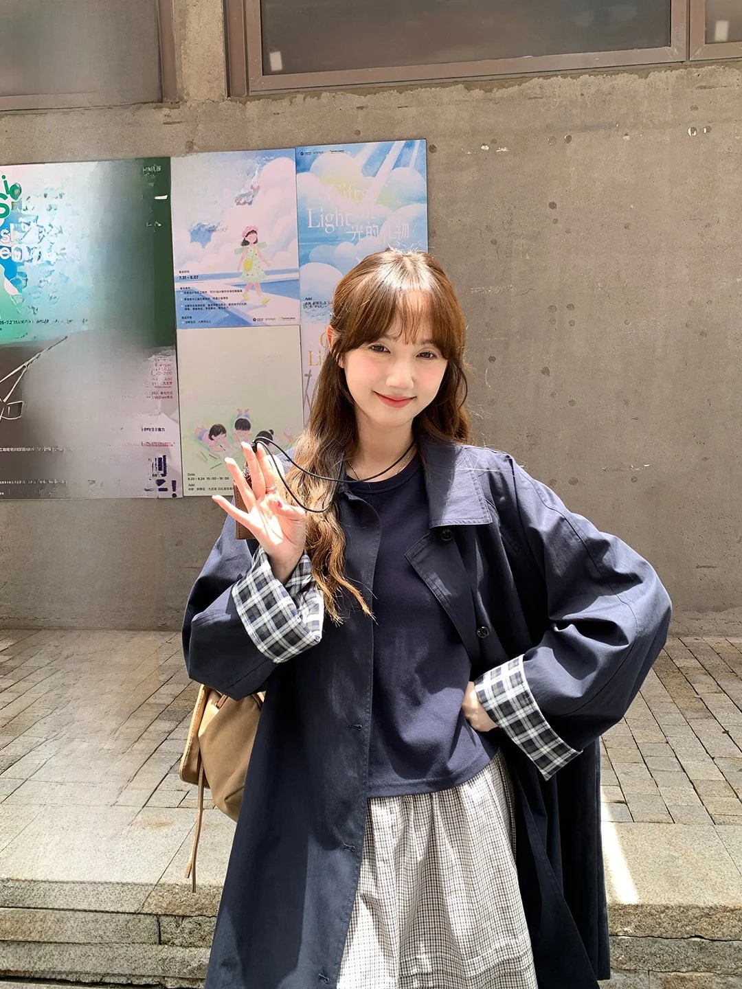 

Женское пальто Lixiaotuan Briti Sle Sve с узором, корейский элегантный стиль, укороченная ветровка, верхняя одежда, осенняя новинка