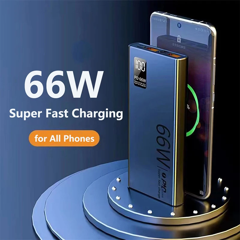 

Power Bank 30000mAh 66W Fast Charge Powerbank Portable Charger External Battery Pack for iPhone Huawei Xiaomi Samsung Poverbank