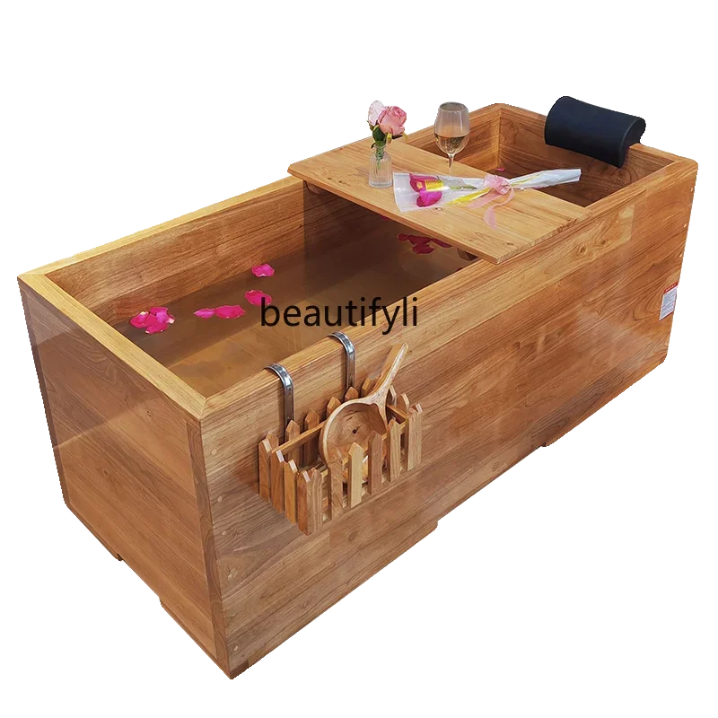 

Square oak bath bucket adult wooden bucket bath solid wood beauty salon customization