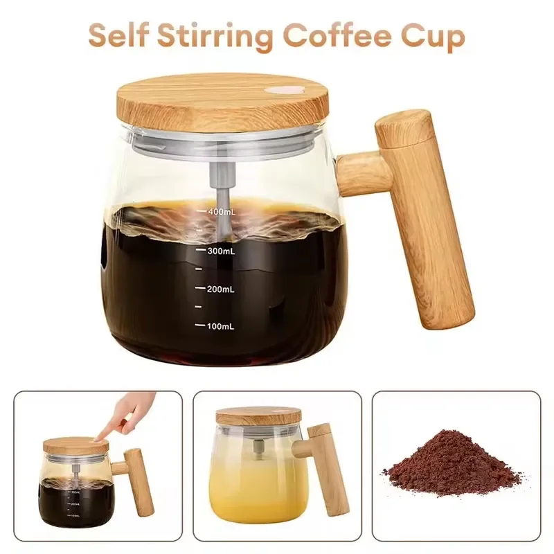 Modern Automatic Coffee Cup with Maple Stained Glass Design for Hot Breakfast and Party Mixing High Appearance Popular Style