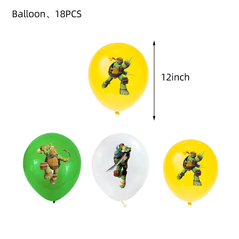 Tiener Mutant Ninja Turtles Verjaardagsfeestje Decoratie Benodigdheden Wegwerp Tafelkleden Wimpels Nummer Ballonnen Diy Decoraties