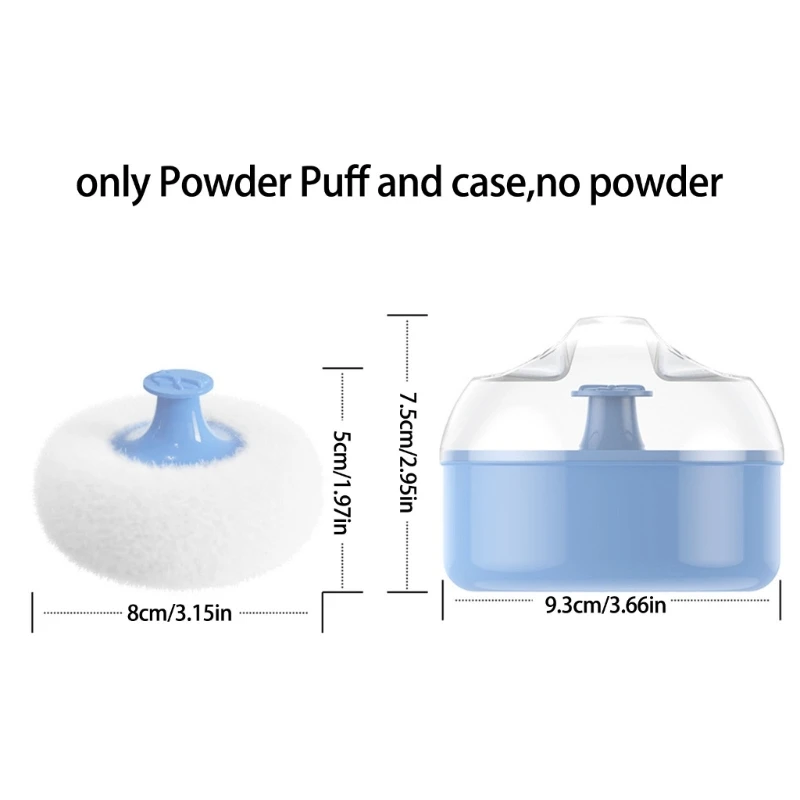 Baby Body Cosmetic Powder Puff for Kid Toddlers Infant Baby Body Powder Puff and Container Case Empty Loose Powder Box