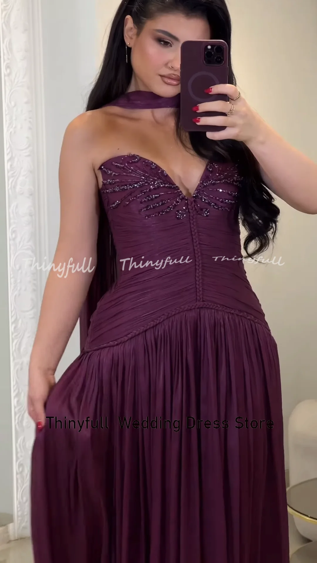 Thinyfull-vestidos de graduación de satén brillante, corte en A, sin mangas, escote en forma de corazón, vestido Formal largo, batas de fiesta personalizadas