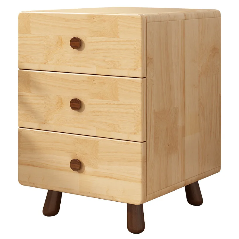 Three-draw simple Nordic solid wood storage household bedroom bedside multi-layer storage chest