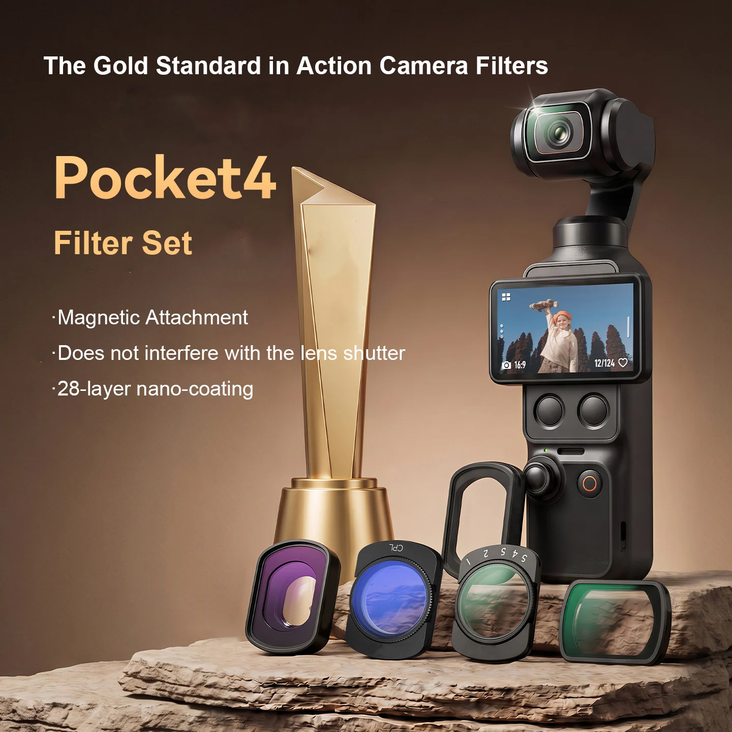 

For dji Pocket4 Magnetic Filter Kit Nano Coated CPL Black Mist UV Wide Angle Anti Light Pollution for Action Camera