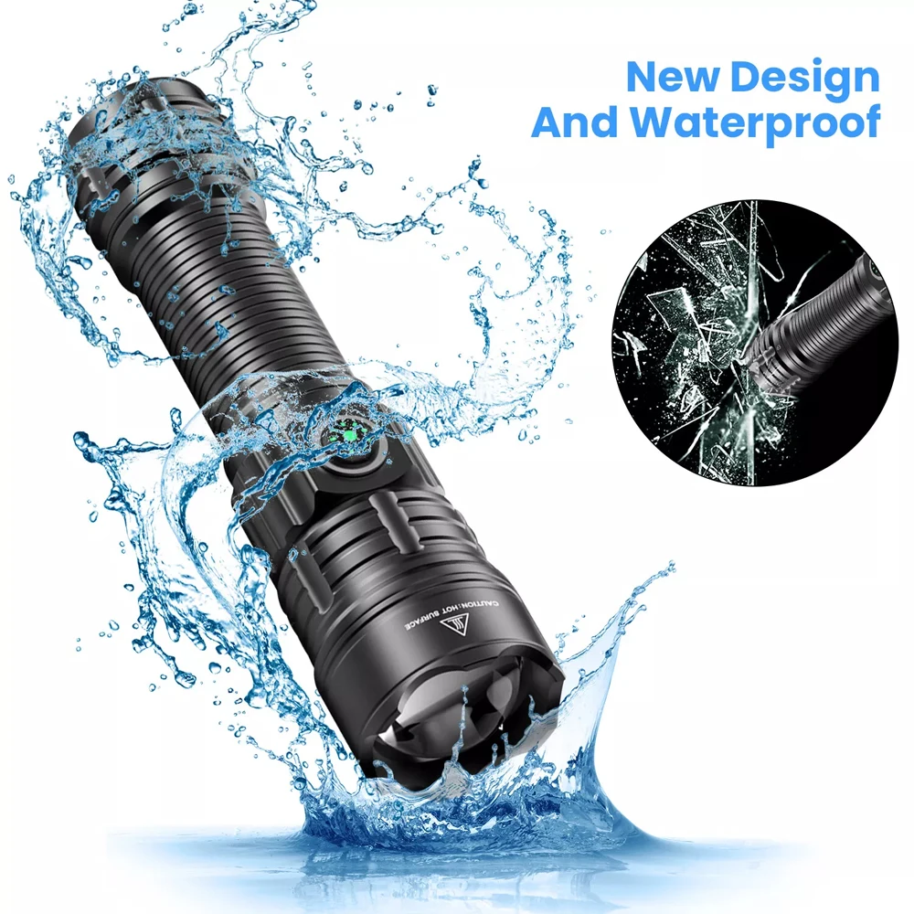 

LED white laser strong light tactical flashlight Fixed bracket telescopic zoom Type C charging flashlight