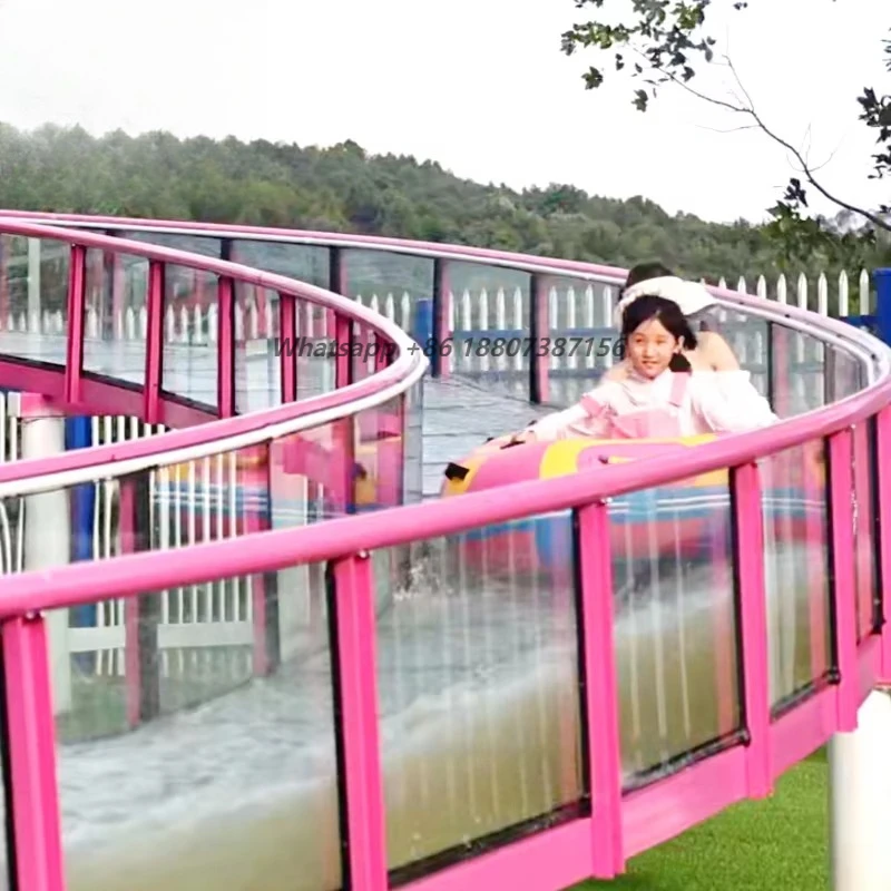 

Customized Commercial Outdoor Scenic Area Amusement Park Attractions Outdoor Large Long Glass Water Slide