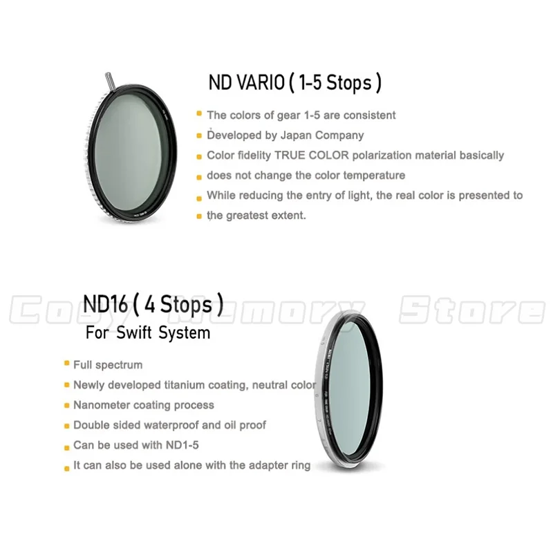 NiSi combination set variable nd True Color ND1-9 ND1-5 nd mirror 49/52/58/67 77 82mm portrait photography camera filter