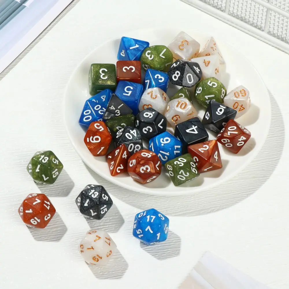 Dados poliédricos de doble color, juego de mesa de 7 piezas para RPG, mazmorras y dragones, DND, RPG, D20, D12, D10, D8, D6, D4