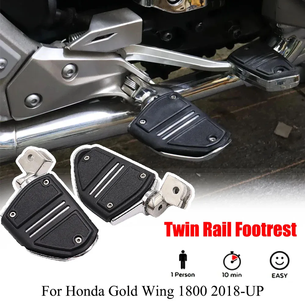 

Motorcycle Pair Twin Rail Footrest Foot Pegs Left/Right Foot Peg NEW For Honda Gold Wing 1800 2018-UP