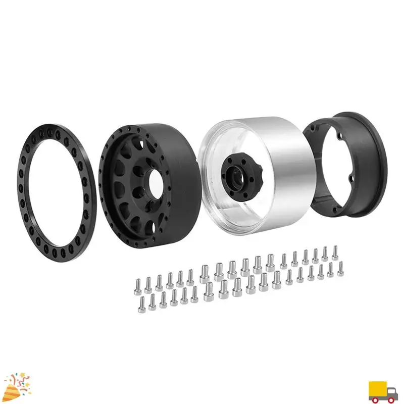 

4Pcs 1.9 Metal Beadlock Wheel Hub Rim Replacement For 1/10 RC Traxxas TRX4 SCX10 SCX10-II 90046 SCX10-III AXI03007 D90 Black
