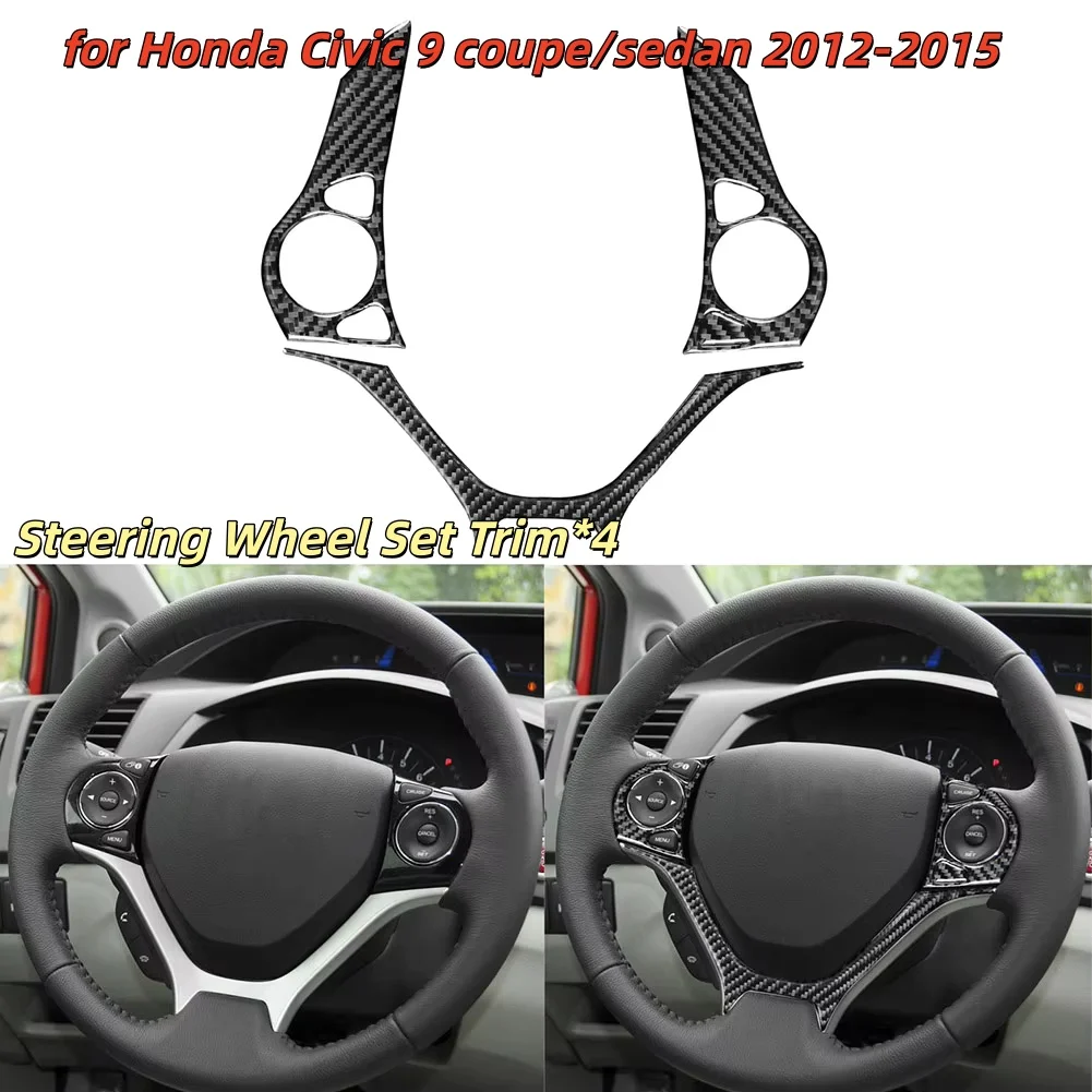 

Комплект накладок на руль из углеродного волокна для Honda Civic 9 Coupe/Sedan 12 15, спортивное и стильное обновление для вашего автомобиля