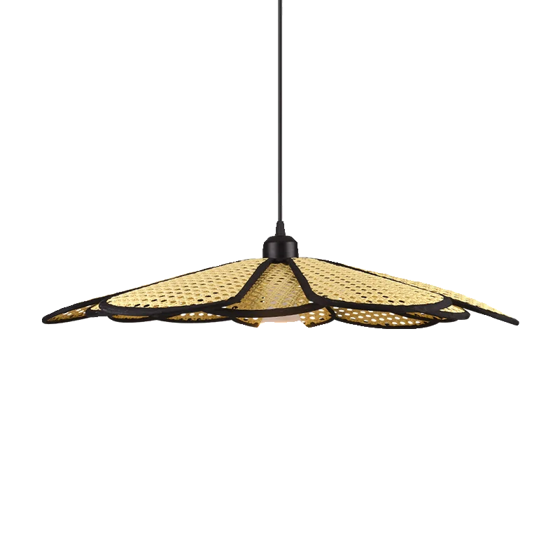 

Chandelier Japanese restaurant fan-shaped lamp creative personality design bed and breakfast living room bedroom rattan lamp