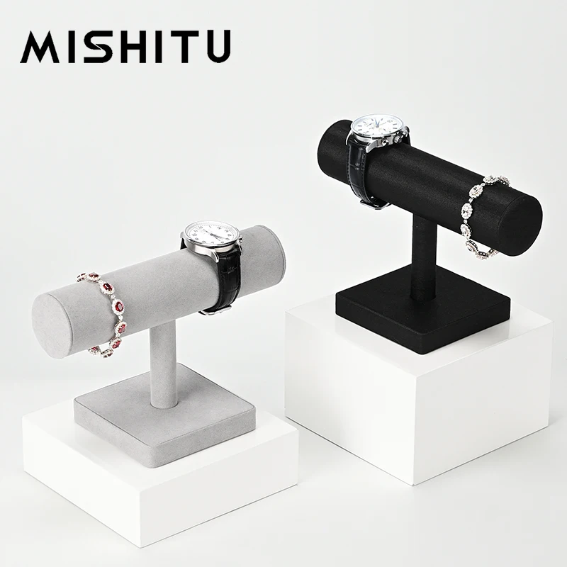 MISHITU T-shaped Watch Stand Wrist Watch Display Rack High End Jewelry Display Props Bracelets Watches Storage Counter Stand