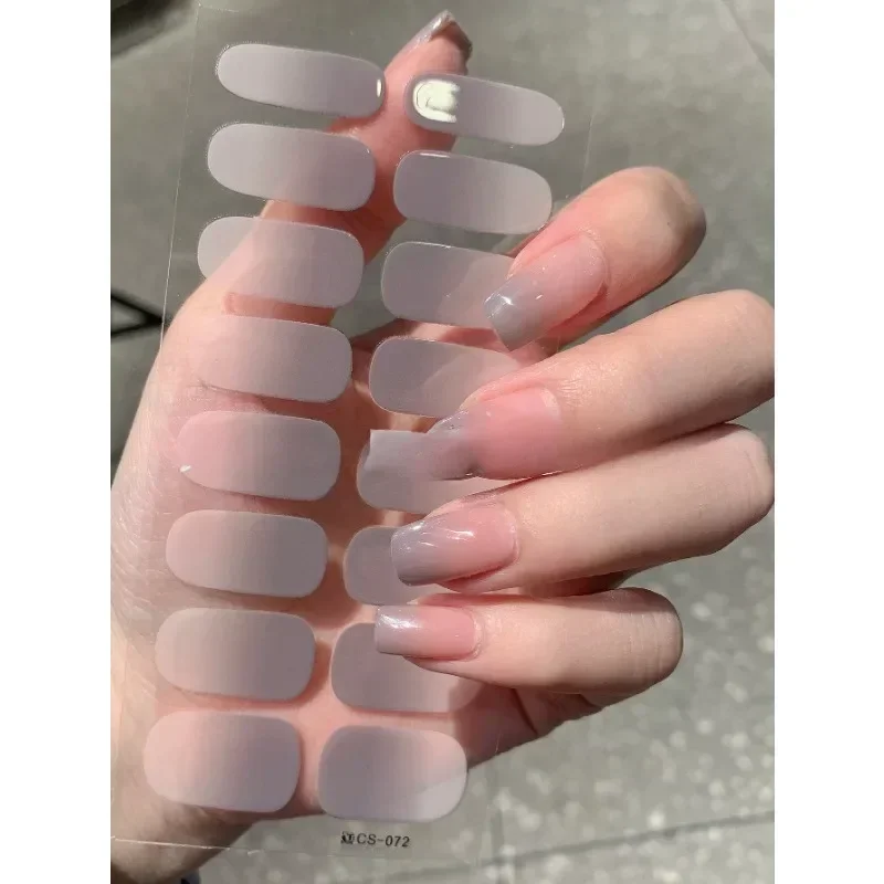 Semi-cured Gel Nail Stickers Gradient Nail Art Stickers Nail Semi-baked Tips Full UV Hand Decoration