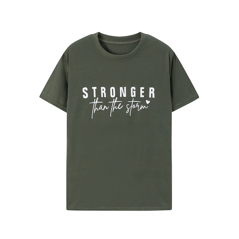 Summer Fashion Women's Short Sleeve T-shirt Letter Print Round Neck Solid Color European American Style 2026